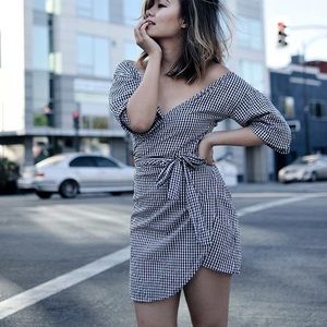 Gingham Wrap Dress